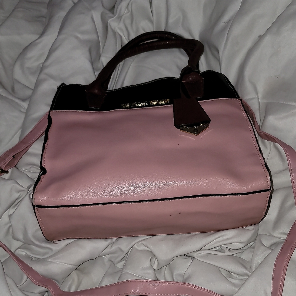 Pink And Burgandy Christian Siriano Satchell With Strap